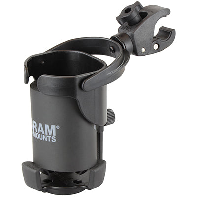 RAM Complete Large Cup Holder With Claw Mount: The RAM-B-132-400U consists of the small Tough-Claw™ base and RAM Level Cup™ S