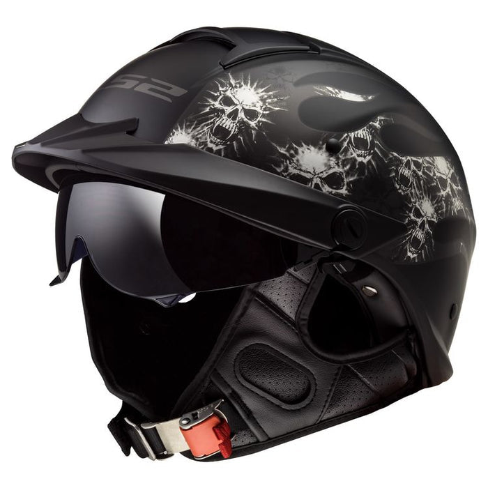 Rebellion Bones Half Helmet: SHELLMeets or exceeds DOT FMVSS 218