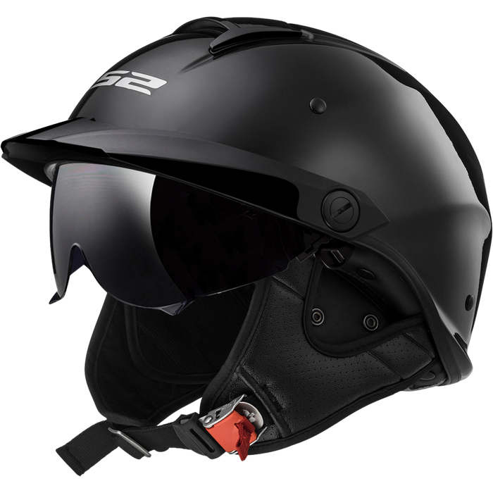 LS2 Rebellion Half Helmet Solid in Gloss Black