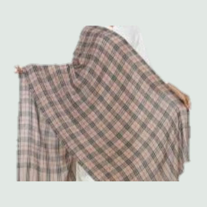 Red Check Stole for Men - Front View