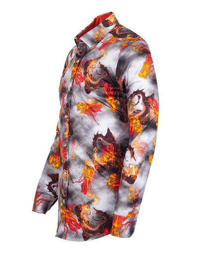 Red Dragon Print with Matching Handkerchief-Makrom