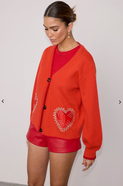 Red Heart Cardigan (Red)