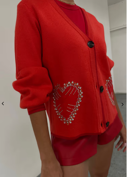 Red Heart Cardigan (Red)