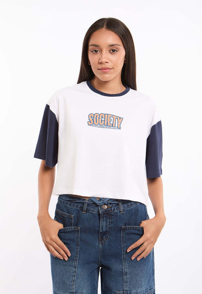 Relaxed Fit Bi-Tone Slip On Tee
