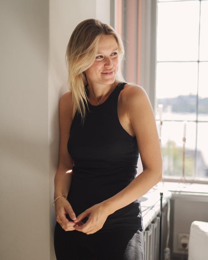 Ribbed Nursing Tanks (2 - pack Black & White) - Ilouity