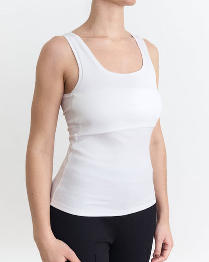 Ribbed Square Neck Nursing Tank - Ilouity