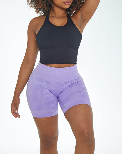 Rita Camo Seamless Shorts - Lilac
