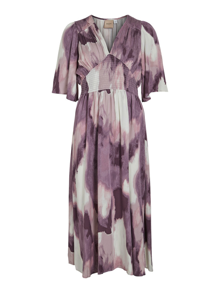 Romy Long Sleeve Midi Dress (Birch/Nirvana)