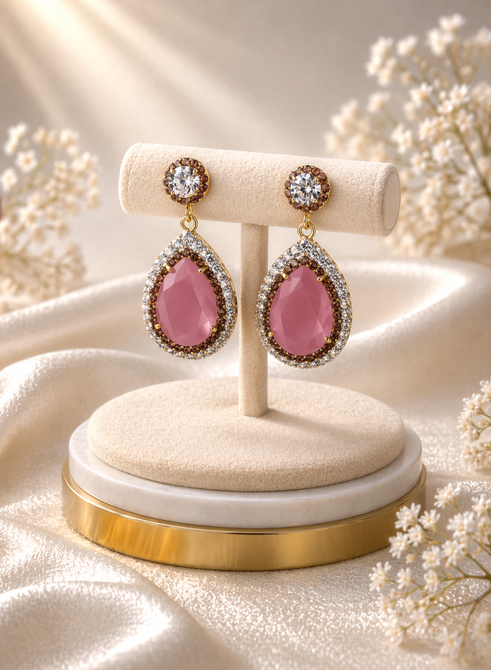 Rose Earrings (Light Pink)