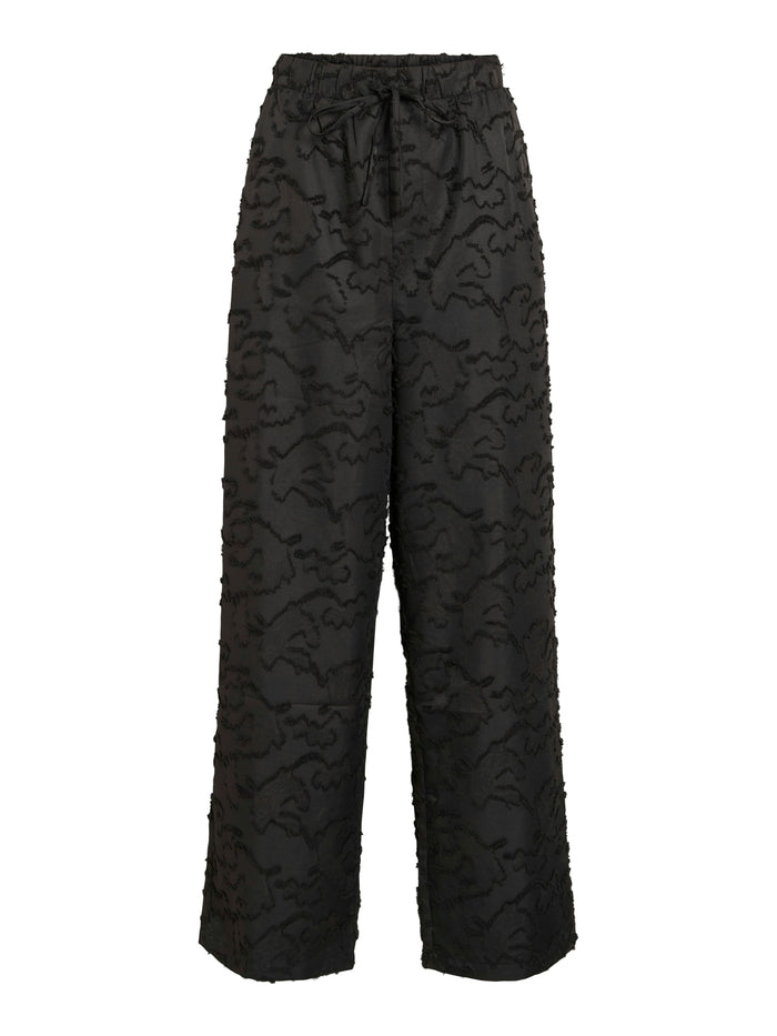 Saba Textured Wide Leg Pants (Black)