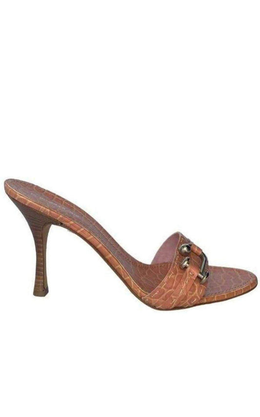 BCBGMAXAZRIA Safe Leather Stiletto Heel Mule Sandal - Runway Catalog