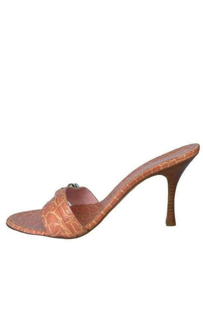 BCBGMAXAZRIA Safe Leather Stiletto Heel Mule Sandal - Runway Catalog