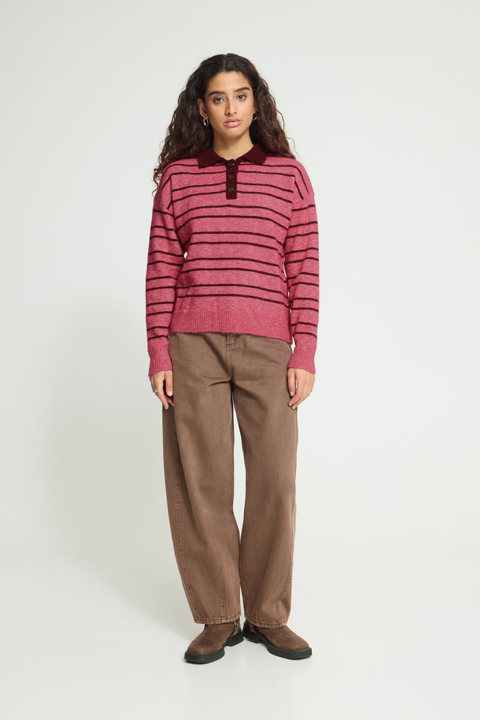 Sally Knit Jumper (Pink/Wine)