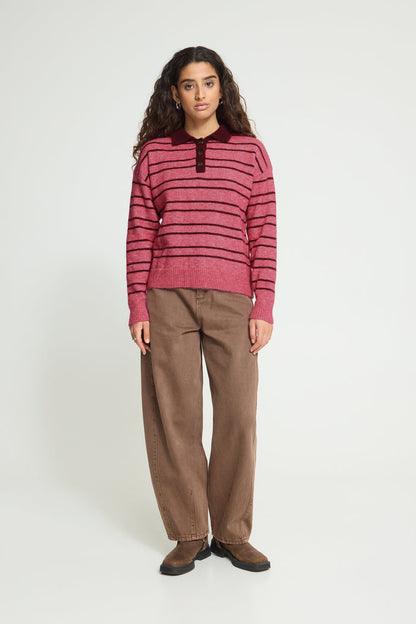 Sally Knit Jumper (Pink/Wine)