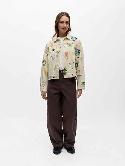 Sally Printed Denim Jacket (Humus)