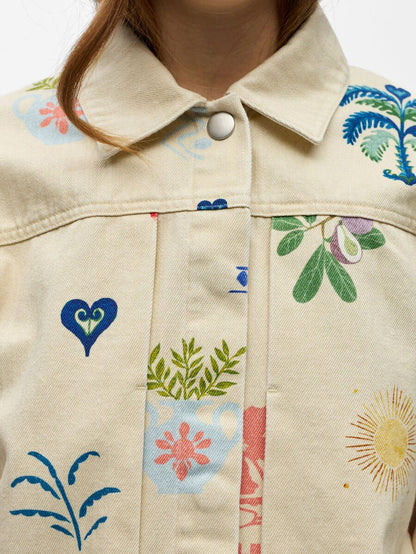 Sally Printed Denim Jacket (Humus)