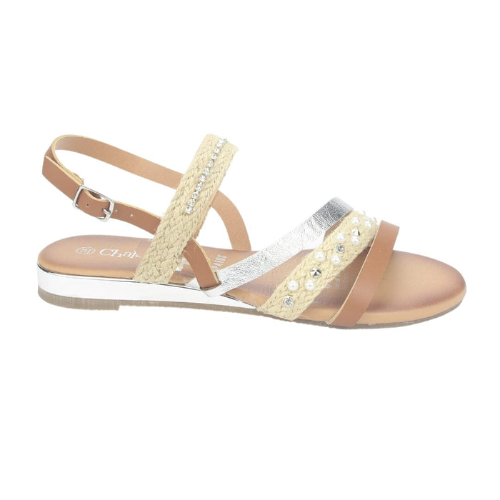 Sandalia Chalada Mujer Alki-6 Café Casual Sandalias Planas Chalada
