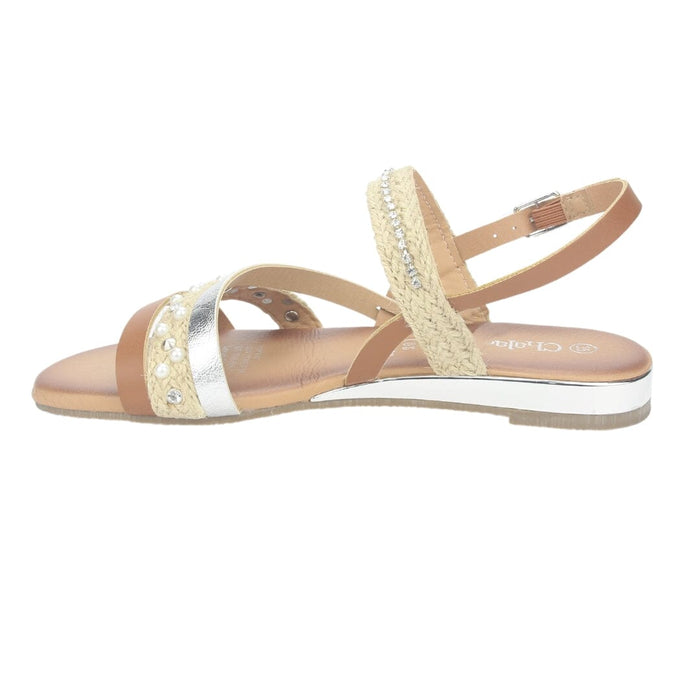 Sandalia Chalada Mujer Alki-6 Café Casual Sandalias Planas Chalada
