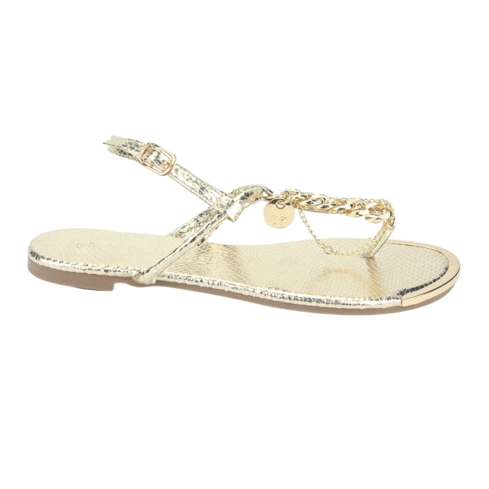 Sandalia Chalada Mujer Amalfi-2 Dorado Plano Sandalias Planas Chalada