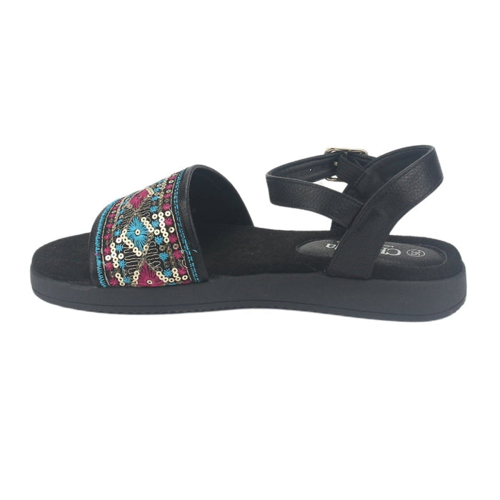 Sandalia Chalada Mujer Bira-2 Negro Casual Sandalias Taco Chalada