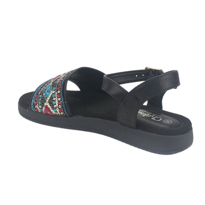 Sandalia Chalada Mujer Bira-2 Negro Casual Sandalias Taco Chalada