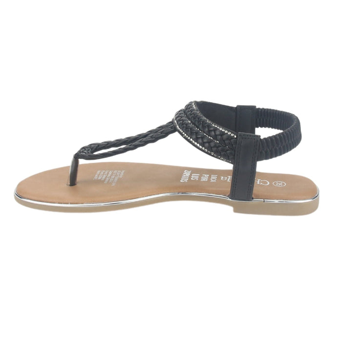 Sandalia Chalada Mujer Call-25 Negro Plana Sandalias Chalada