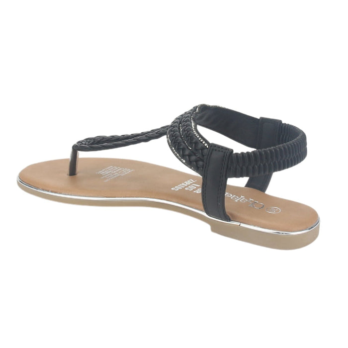 Sandalia Chalada Mujer Call-25 Negro Plana Sandalias Chalada