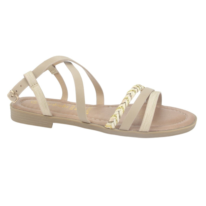 Sandalia Chalada Mujer Call-26 Beige Plana Sandalias Planas Chalada