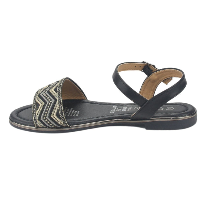 Sandalia Chalada Mujer Call-29 Negro Plana Sandalias Chalada