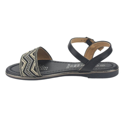 Sandalia Chalada Mujer Call-29 Negro Plana Sandalias Chalada