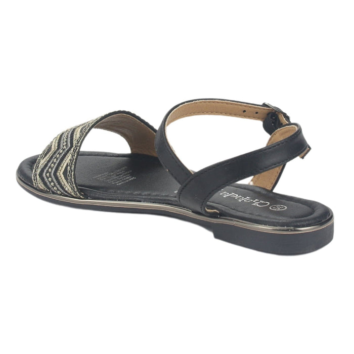 Sandalia Chalada Mujer Call-29 Negro Plana Sandalias Chalada