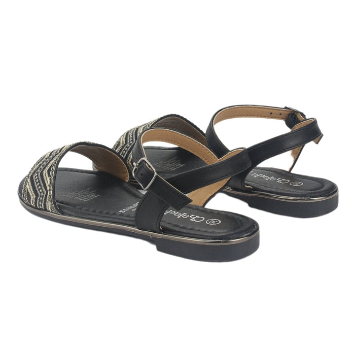 Sandalia Chalada Mujer Call-29 Negro Plana Sandalias Chalada