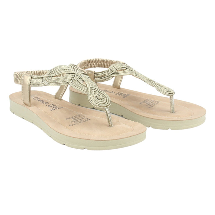 Sandalia Chalada Mujer Quina-1 Dorado Plano Sandalias Chalada
