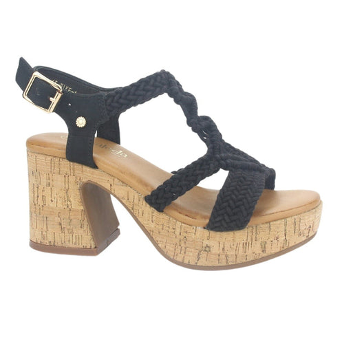Sandalia Chalada Mujer Wike-1 Negro Plataforma Sandalias Chalada