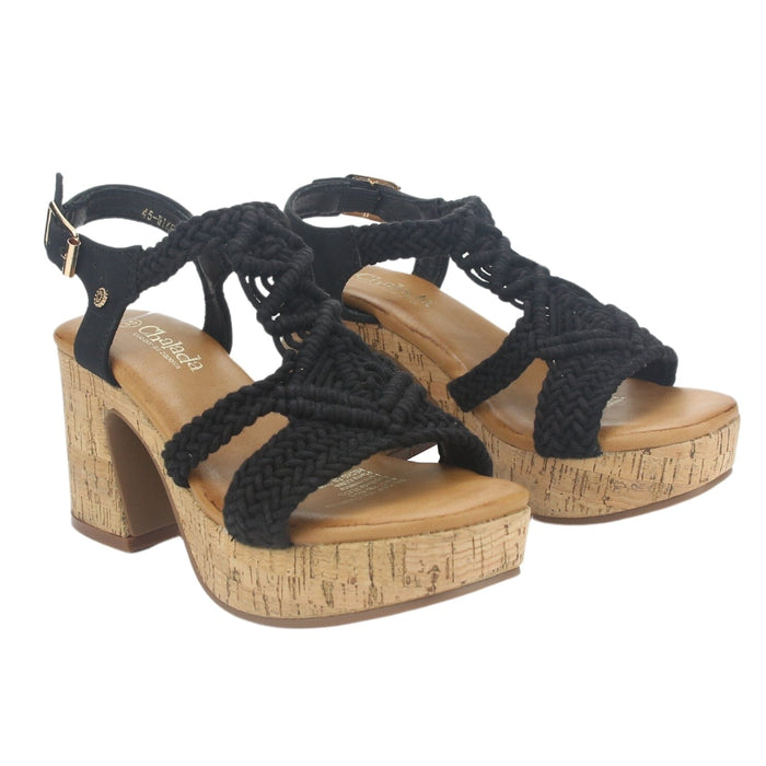 Sandalia Chalada Mujer Wike-1 Negro Plataforma Sandalias Chalada