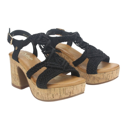 Sandalia Chalada Mujer Wike-1 Negro Plataforma Sandalias Chalada