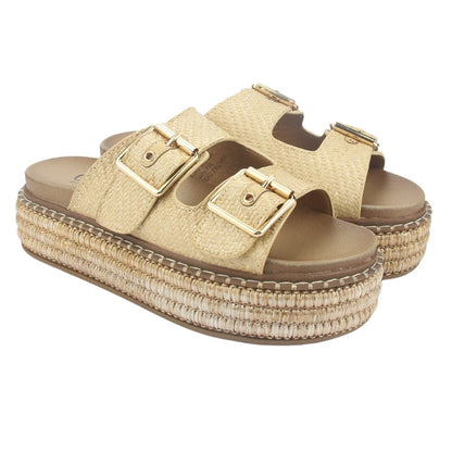 Sandalia Chalada Mujer Yukon-15 Beige Plataforma Poki Sandalias Chalada