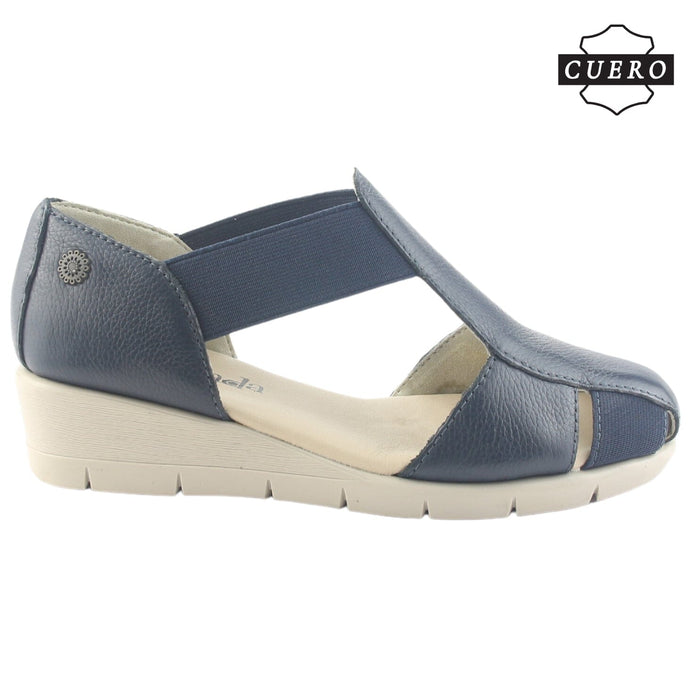 Sandalia de Cuero Chalada Mujer Calafate-3 Azul Casual Sandalias Chalada