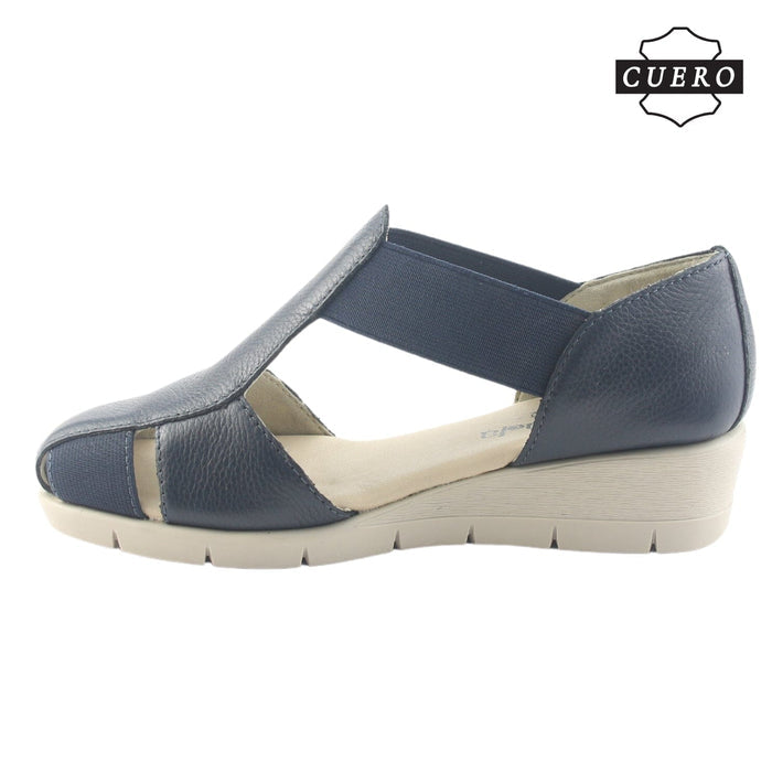 Sandalia de Cuero Chalada Mujer Calafate-3 Azul Casual Sandalias Chalada