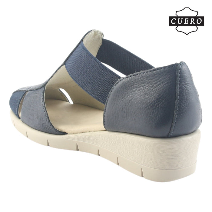 Sandalia de Cuero Chalada Mujer Calafate-3 Azul Casual Sandalias Chalada