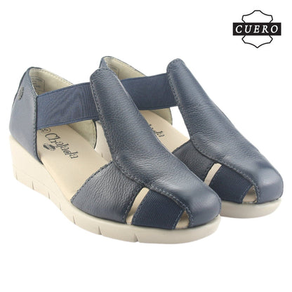 Sandalia de Cuero Chalada Mujer Calafate-3 Azul Casual Sandalias Chalada