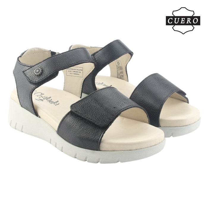 Sandalia de Cuero Chalada Mujer Raisa-2 Negro Casual Sandalias Chalada
