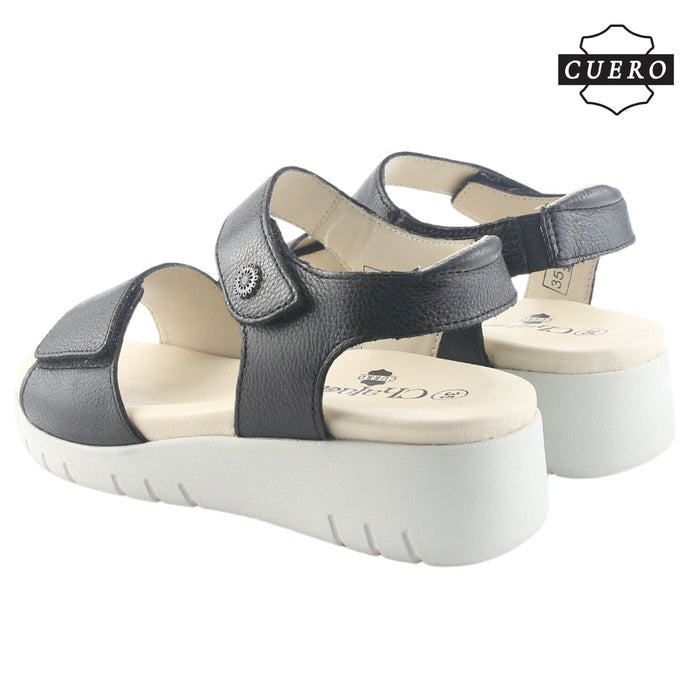 Sandalia de Cuero Chalada Mujer Raisa-2 Negro Casual Sandalias Chalada
