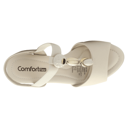 Sandalia Mujer Beige Claro Comfortflex 2557403 Casual Sandalias Comfortflex