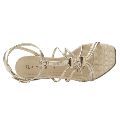 Sandalia Mujer Dorado Ramarim 2541204 Casual Sandalias Ramarim