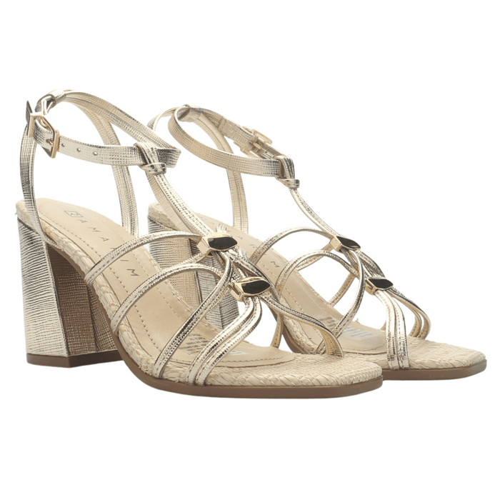 Sandalia Mujer Dorado Ramarim 2541204 Casual Sandalias Ramarim