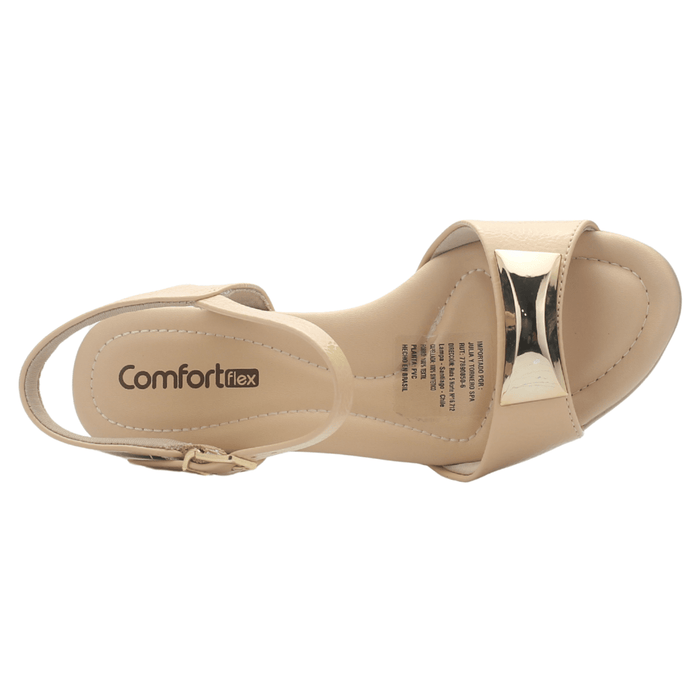 Sandalia Mujer Nude Comfortflex 2557402 Casual Sandalias Comfortflex