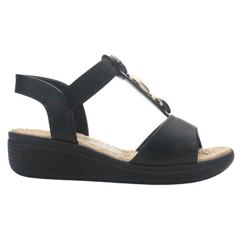 Sandalia Negro Mujer Comfortflex 2586404 Casual Sandalias Comfortflex