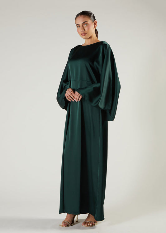 Satin Abaya Green