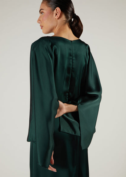 Satin Abaya Green